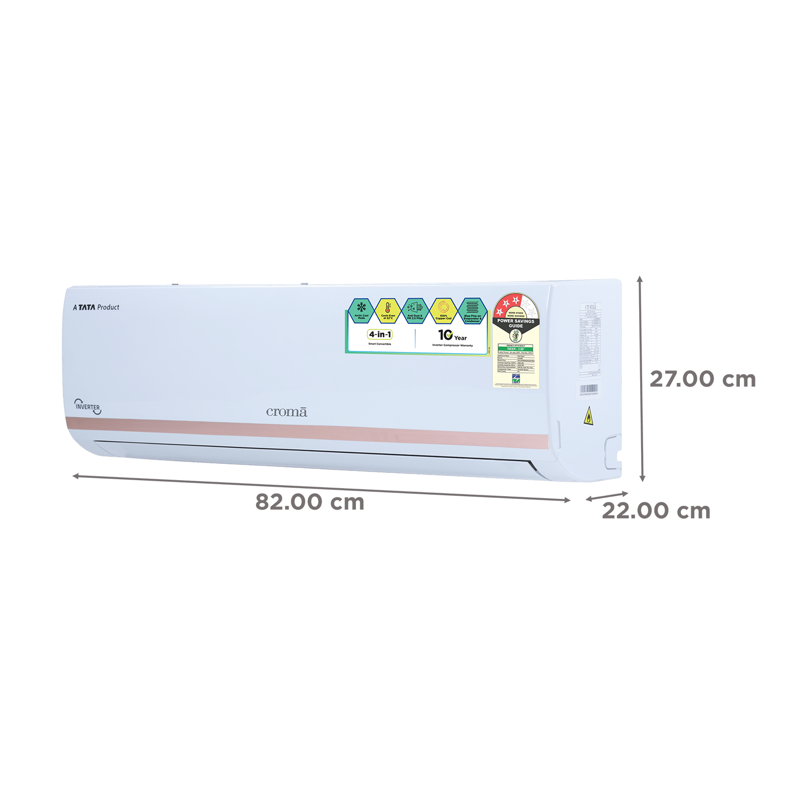 Buy Croma 4 In 1 Convertible 1 Ton 3 Star Inverter Split Ac With Dust Filter 2023 Model Copper 8624